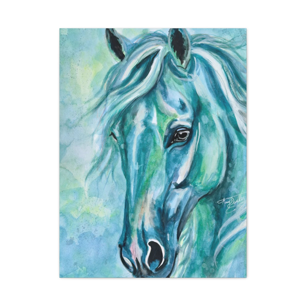 Teal Horse | Canvas Print