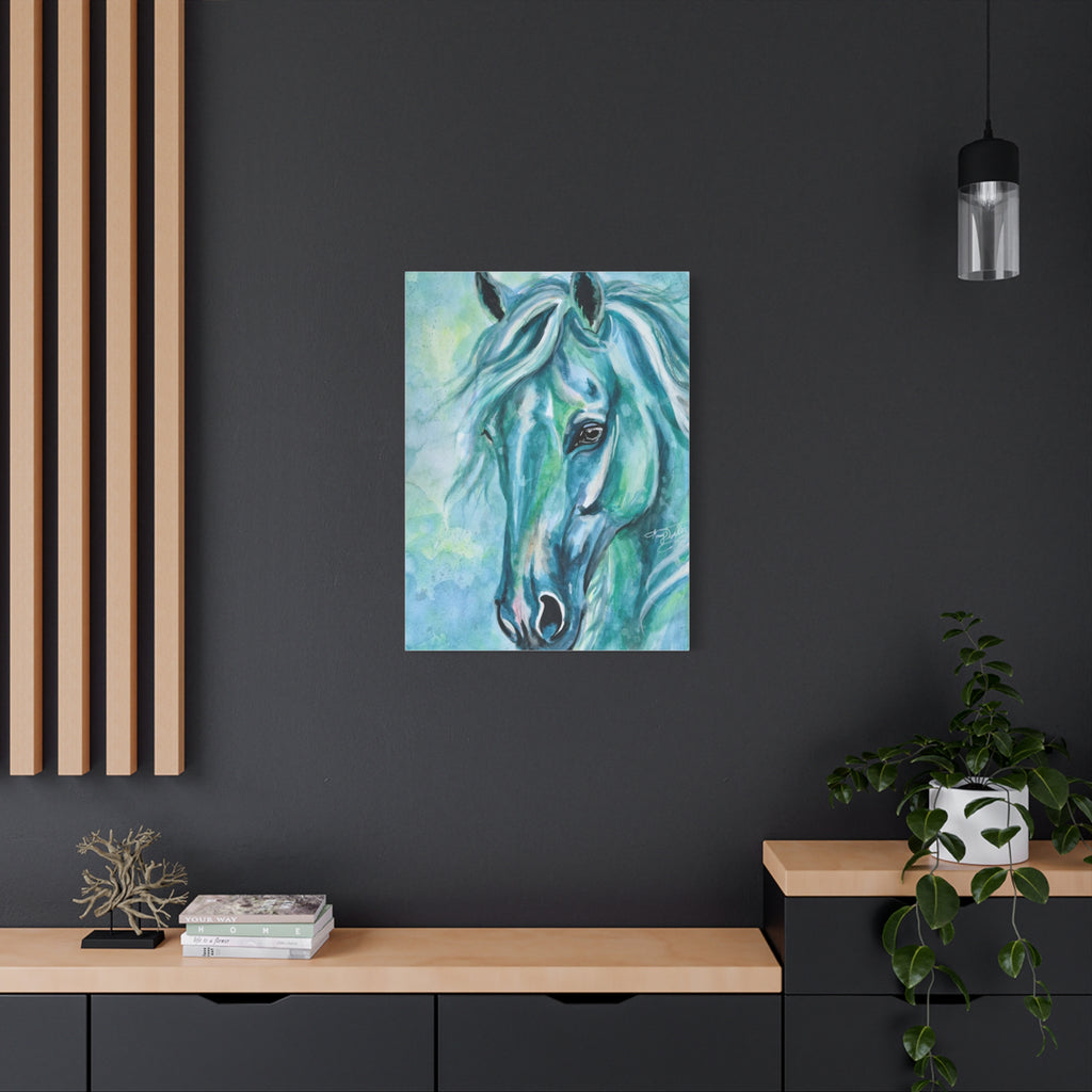 Teal Horse | Canvas Print