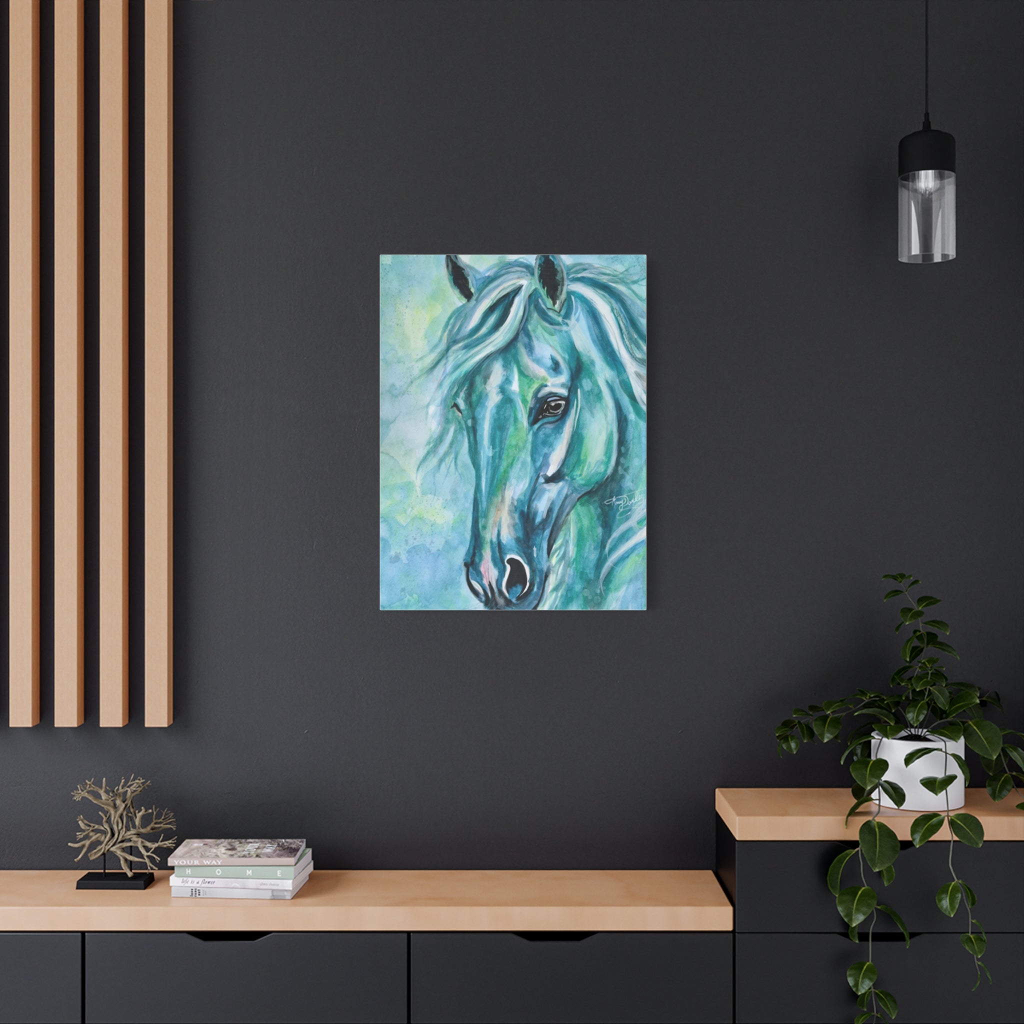 Teal Horse | Canvas Print